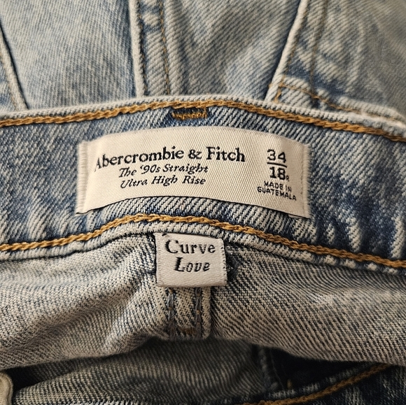 Abercrombie and Fitch curve love the 90's straight ultra high rise size 34 or 18 - Picture 6 of 6